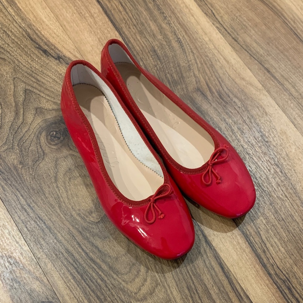 J. Crew Red Patent Ballet Flats